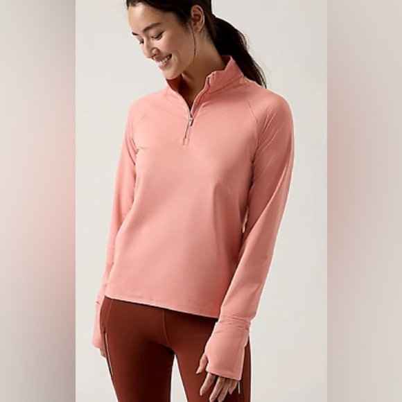Athleta  Whistler Half Zip color Conch Pink Size Small - Picture 1 of 8